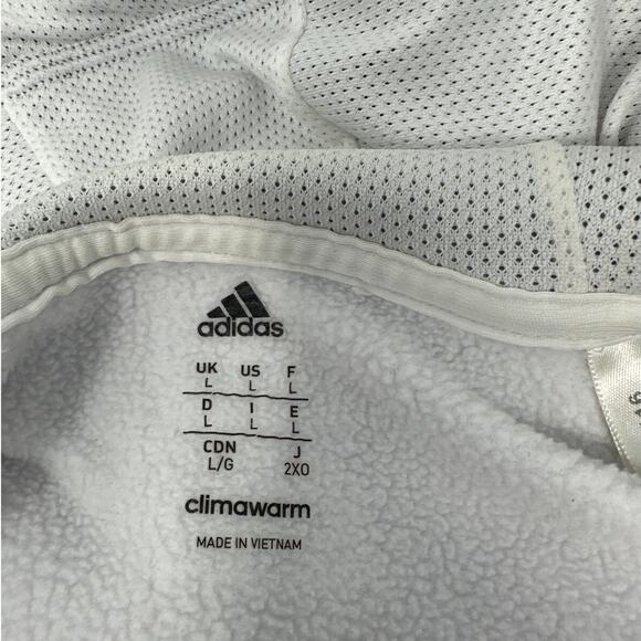 Adidas Climawarm Pullover Hoodie Large Comfy White & Grey - Picture 5 of 8